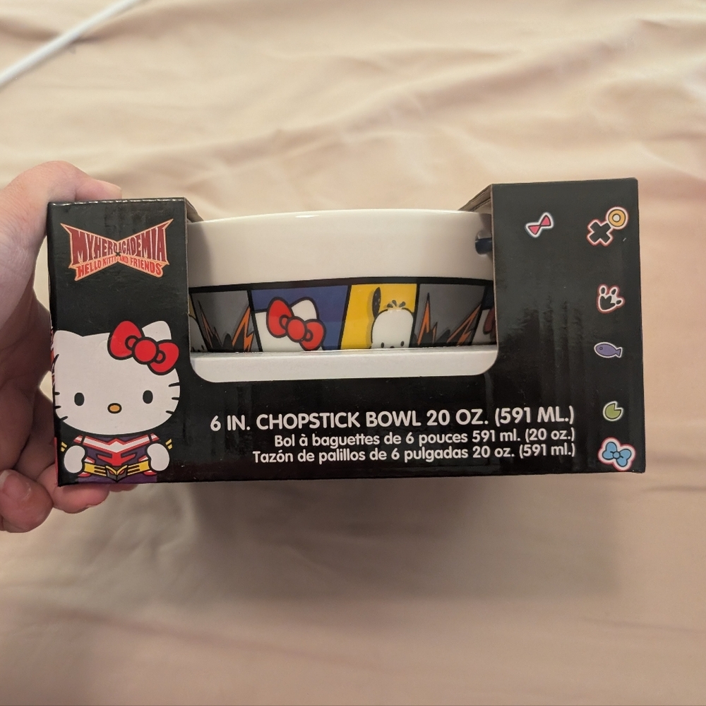 Hello Kitty Black and Red Chopstick Bowl